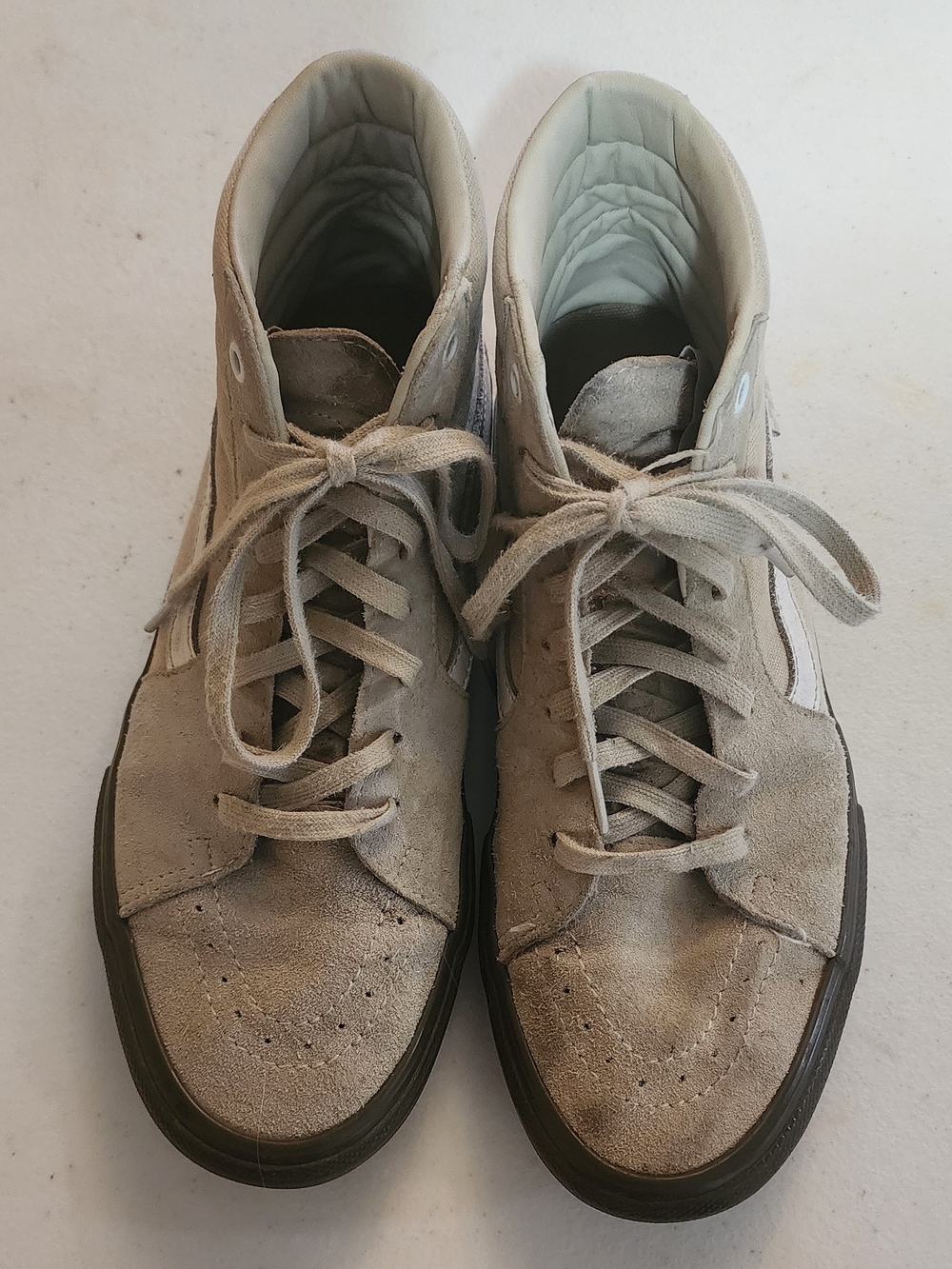 Vans Men's High-Top Suede Sneakers in Light Gray